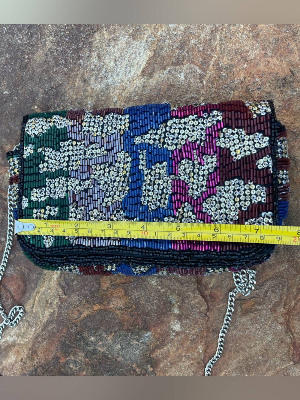 Zara “Party Glitter” Multi-Color Beaded Evening Crossbody Bag (CdlG) - Picture 5 of 10
